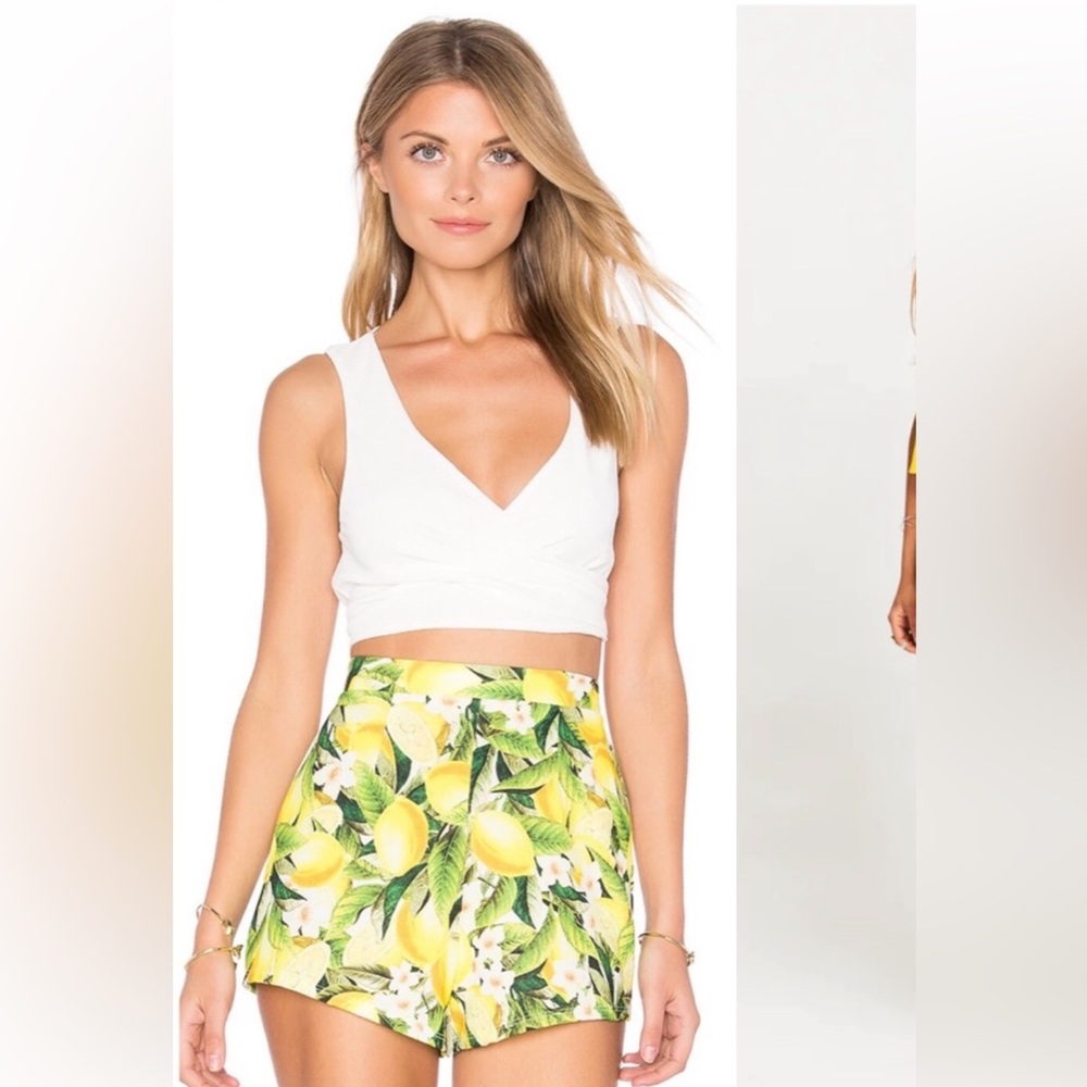 Show Me Your MuMu lemon floral shorts